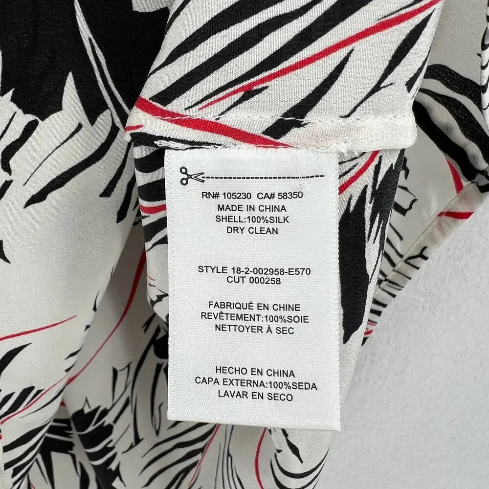 EQUIPMENT Layla Silk Print Cami Womens Small White Black Floral Leaf Print Layer - Picture 11 of 15
